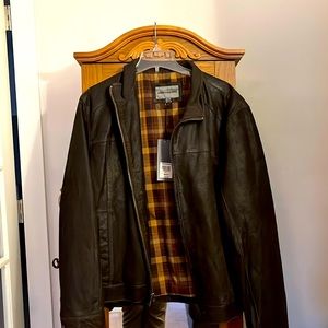 Johnston and Murphy Brown leather jacket size XXL